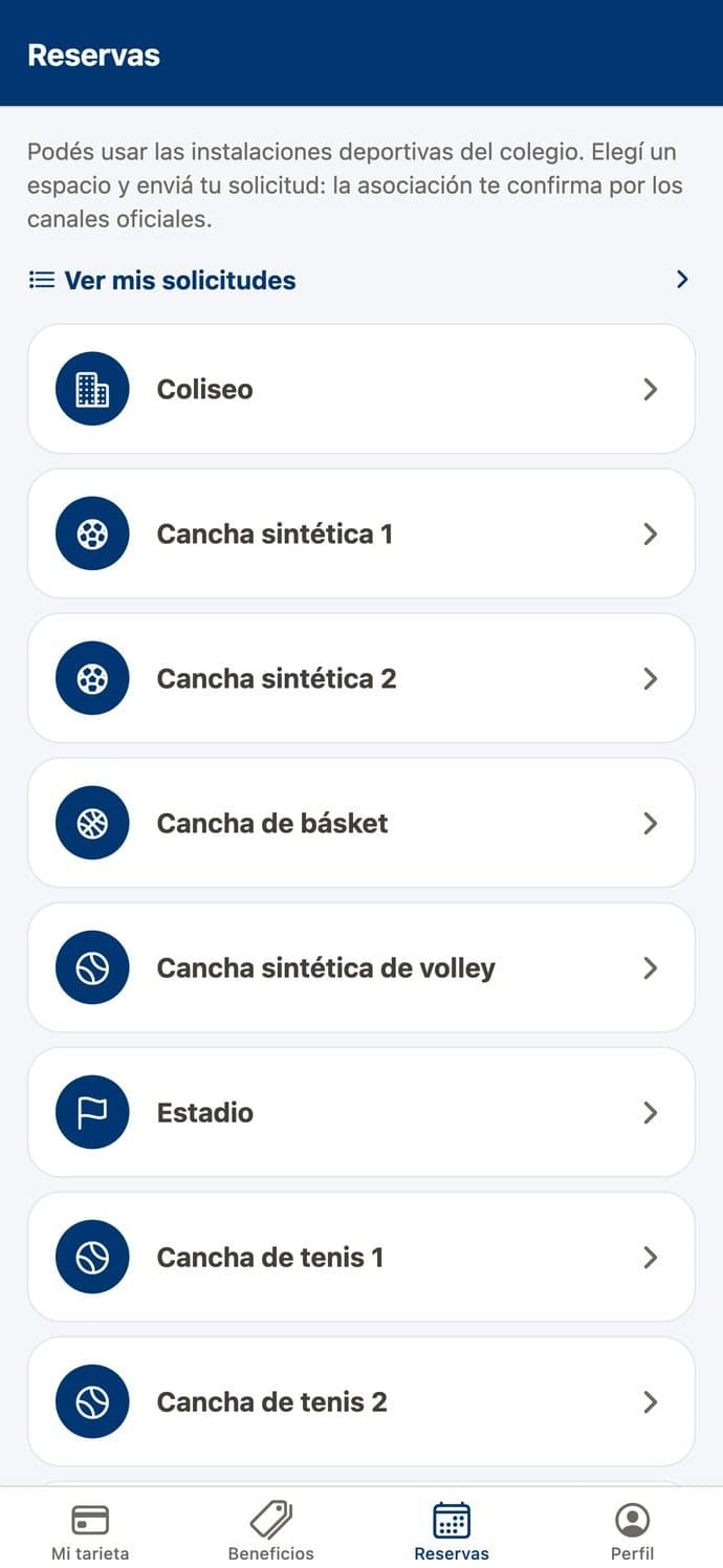 Alumni Intisana: reservas de espacios deportivos